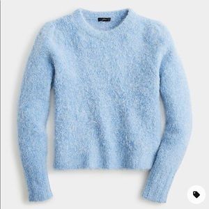 J. Crew Light Blue Puff Sleeve Fuzzy Crewneck Sweater XS